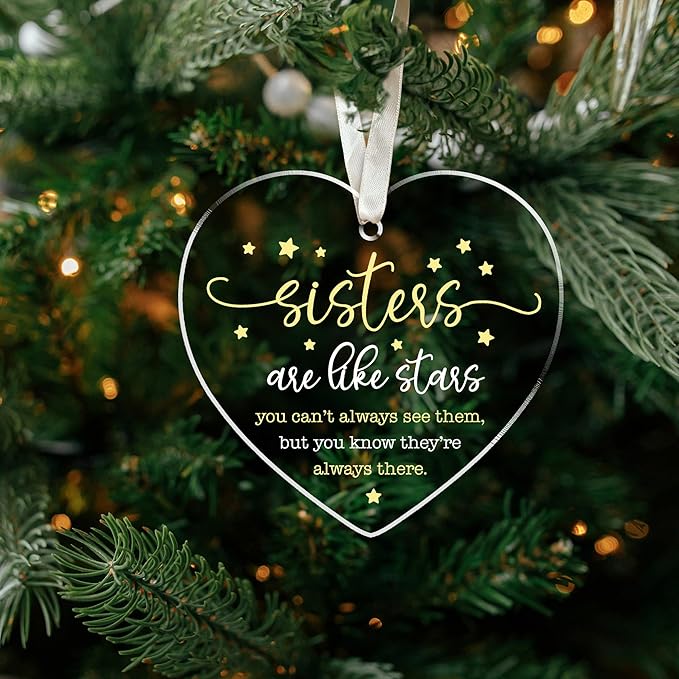 Sister Ornament - Sister Gifts for Christmas - Xmas Sisters Gifts from Sisters, Brother - Acrylic Christmas Ornament 2025