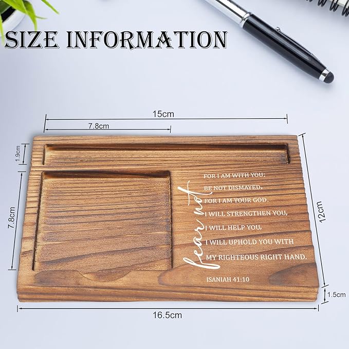 Fear Not Sticky Note Holder, Christian Desk Organizer for Religious Social Worker Therapist Counselor Educators Gift for Office Self-Stick Note Pad Holders EDP112