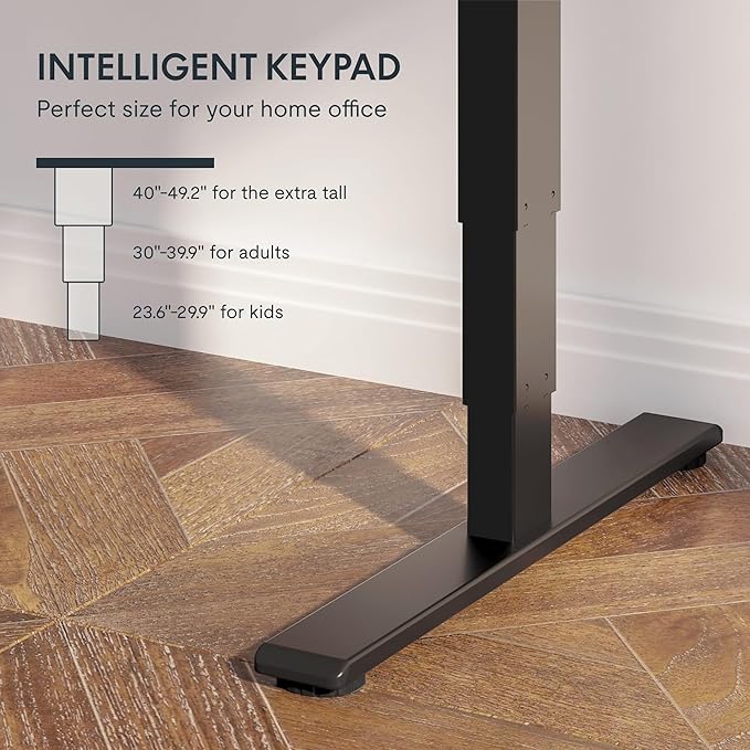 FLEXISPOT E6 Essential 3 Stages Dual Motor Electric Standing Desk 48x30 Inch Whole-Piece Board Height Adjustable Electric Sit Stand Desk(Black Frame + Brown Wood Grain Desktop, 2 Packages)