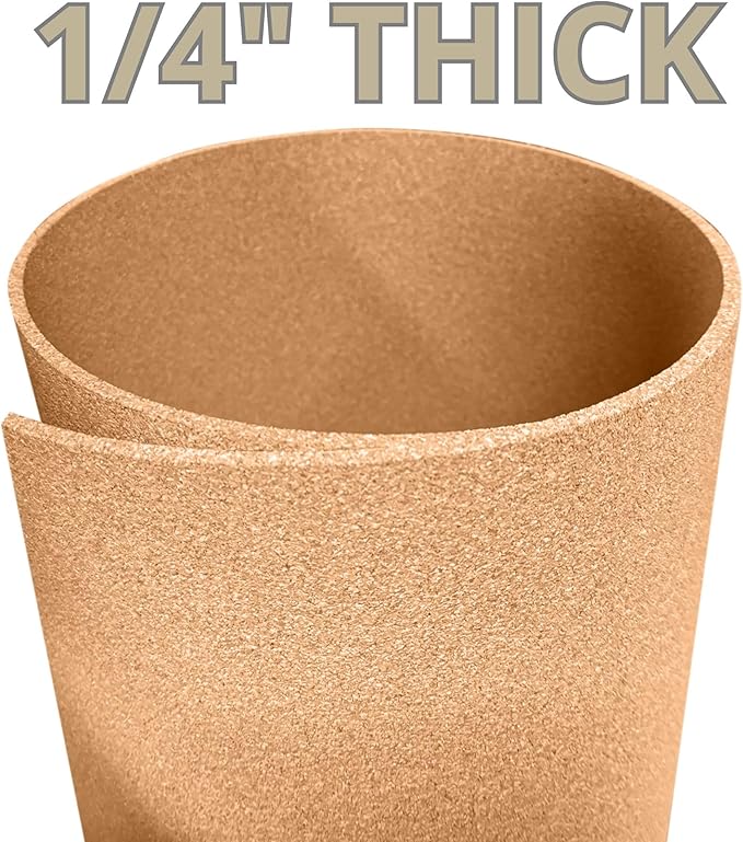 Manton Cork Premium Cork Roll - 4' x 4' x 1/4", 100% Natural Facing Grade Material for Bulletin Boards, Decorative Photo and Message Push Pin Displays - Perfect for Home, School, and Office