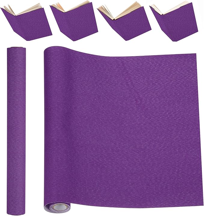 PATIKIL Book Binding Cloth, 51 x 11 Inches Book Cloth for Binding Repairing Fabric Surface Paper Backed Bookbinding Supplies, Purple