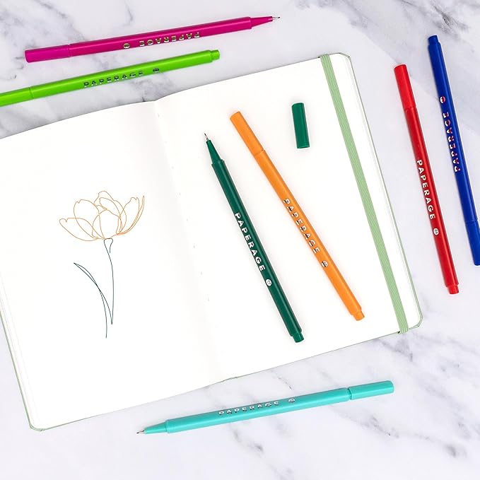 PAPERAGE Blank Journal Notebook, (Burgundy), 160 Pages, Medium 5.6 in x 8 in - 100 GSM Thick Paper – Hardcover Journaling Notebook for Work, School, Note Taking or Sketching