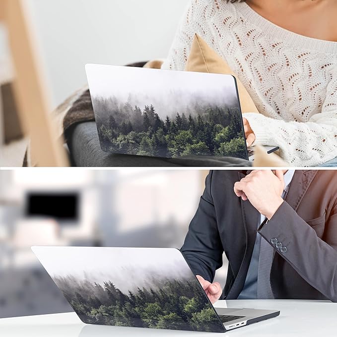 DONGKE Compatible with M4 MacBook Air 15 inch Case 2025 2024 2023 A3241 A3114 A2941 M3 M2 Liquid Retina Display Touch ID, Plastic Hard Case & Keyboard Skin & Screen Protector- Forest