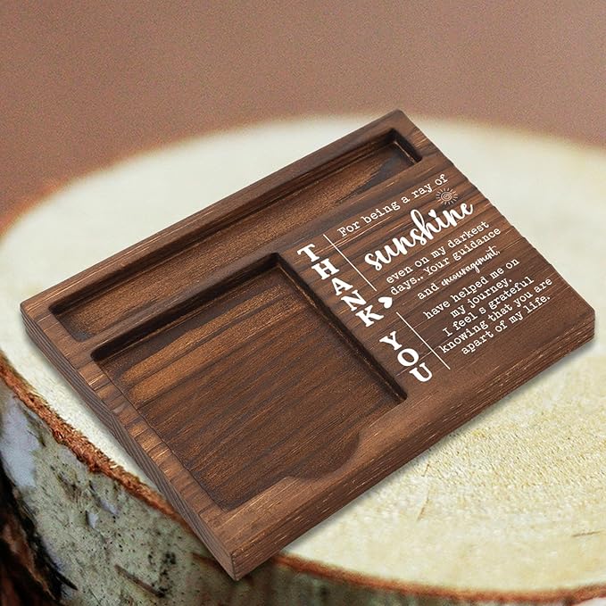 Thank You Desk Organizer Gift for Teacher Nurse Counselor Mentor Encouragement Support Guidance, Perfect for Farewell Birthday Retirement, Office Stuff Sticky Note Pad Holder Dispenser TBC174