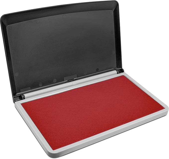 MaxMark Large Premium Crimson RED Ink Stamp Pad - 3.5" x 6.25" - Quality Felt Pad
