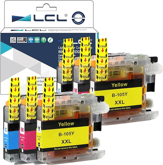 LCL Compatible Ink Cartridge Replacement for Brother LC105 XXL LC1053PK LC105C LC105M LC105Y 1200 Pages MFC-J4710DW MFC-J4610DW MFC-J4510DW MFC-J4410DW MFC-J6520DW MFC-J6720DW MFC-J6920DW (2C2M2Y)
