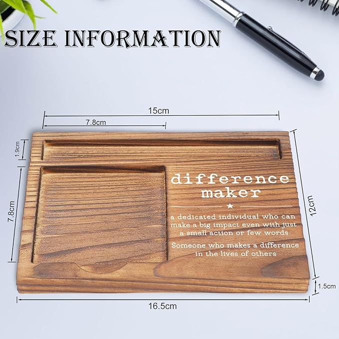 Difference Maker Sticky Note Holder, Inspirational Desk Organizer for Teachers, Leaders, Social Workers, Counselors Gift for Office Self-Stick Note Pad Holders EDP116