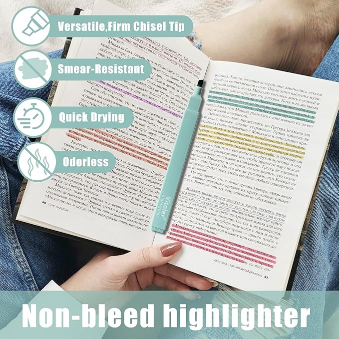 Bible Highlighters,8 Colors pastel highlighters, Cute Pens with Chisel Tip for Journaling Office School Bible Study Supplies