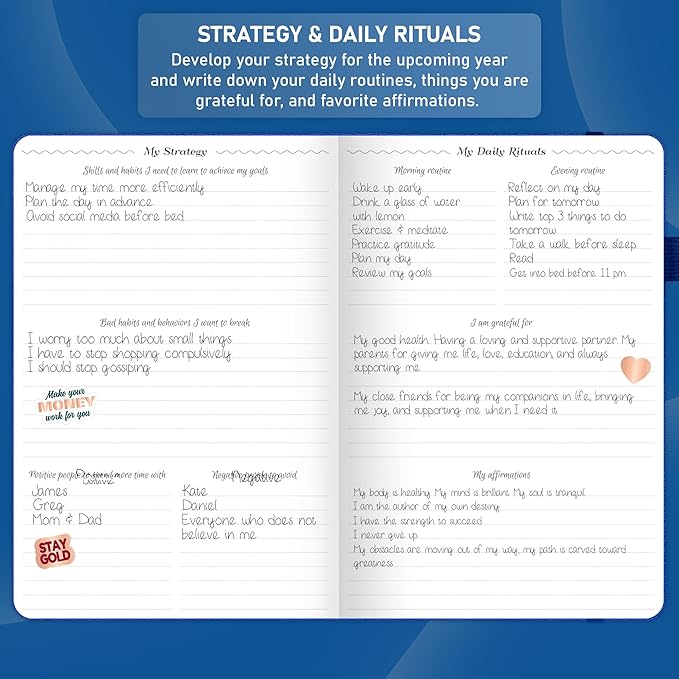 GoGirl Weekly Schedule Planner – Hourly Work & Life Planner with Time Slots – Vertical Agenda Organizer for Daily Productivity, A5 (Mystic Blue)