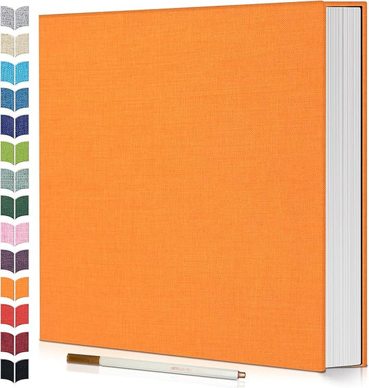 Photo Album Self Adhesive Scrapbook,60 Pages Large Photo Book for 4x6,5x7,8x10 Pictures,DIY Album for Baby Wedding Family Travel Birthday,with Metallic Pen and Scraper