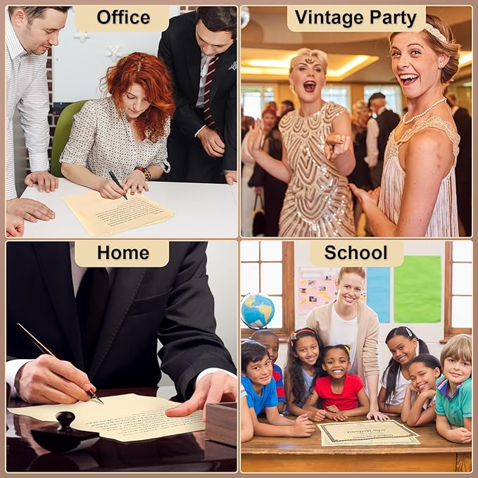 Epakh 150 Pcs Old Age Parchment Paper 8.5 x 11 Inch Standard Letter Vintage Colored Old Parchment Semblance Double Side Printing Paper (Light Beige)