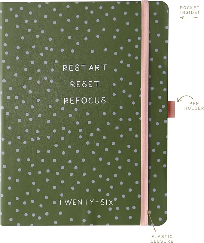 Graphique 2026 Apollo Business Planner | 18 Month Organizer, July 2025 - Dec. 2026 | Weekly & Monthly Spreads | To-Do List & Note Pages | Pen Loop | Vegan Leather | Green Restart, Reset, Refocus | 6” x 8”
