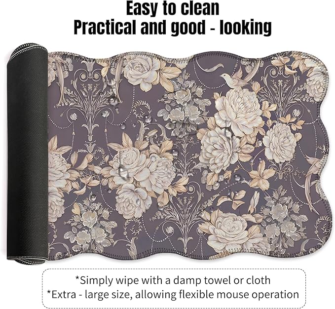 Galdas Gaming Mouse Pad XXL XL Large Long Extended Big Mousepad Non-Slip Rubber Keyboard Mouse Pad with Stitched Edges for Laptop Home Office (35.48x15.75x0.08 Inch)