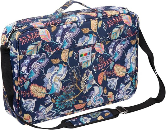 YOUSHARES Big Capacity Colored Pencil Case - 480 Slots large Pen Case Organizer with Multilayer Holder for Prismacolor Colored Pencils & Gel Pen (Retro Flower)