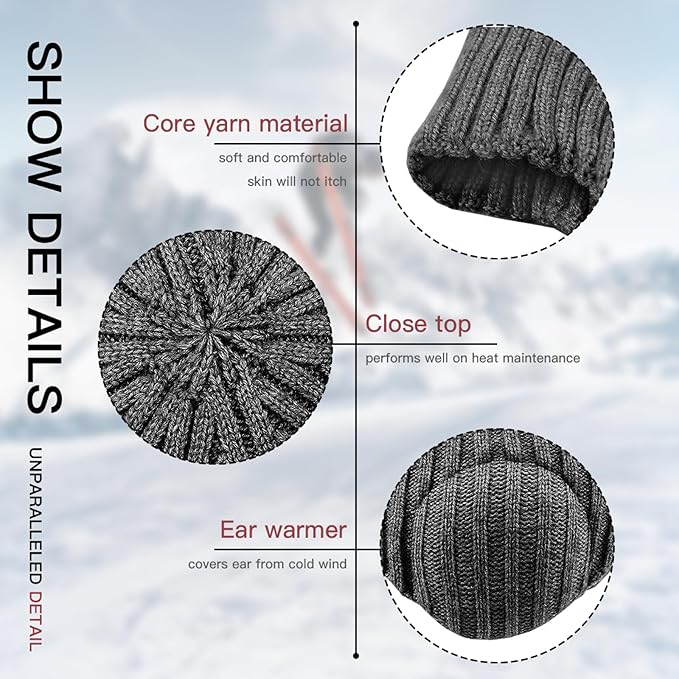 Custom Beanie for Men Women Bulk Custom Winter Hat Beanies with Logo Text Image Personalized Knit Hats Gifts for Business