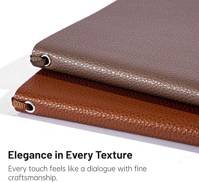 CAGIE Lined Journal Notebook for Men & Women,176 Pages A5 Medium Size Softcover Leather Journals for Writing,Travel,Business,Work & School, 100 GSM Thick Paper (5.7'' x 8.3'') (Taupe)