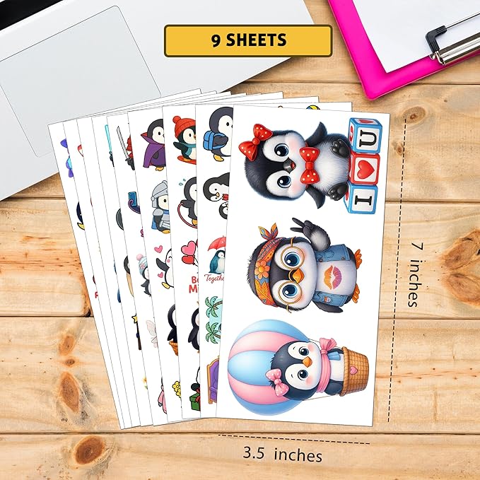 100 PCS Penguin Stickers Pack, Cute Chibi Cartoon Vinyl Waterproof Decals for Kids Teens Adults Girls Boys, Funny Animal Stickers for Laptop Water Bottle Scrapbook Wall Car Notebook Gift Xmas