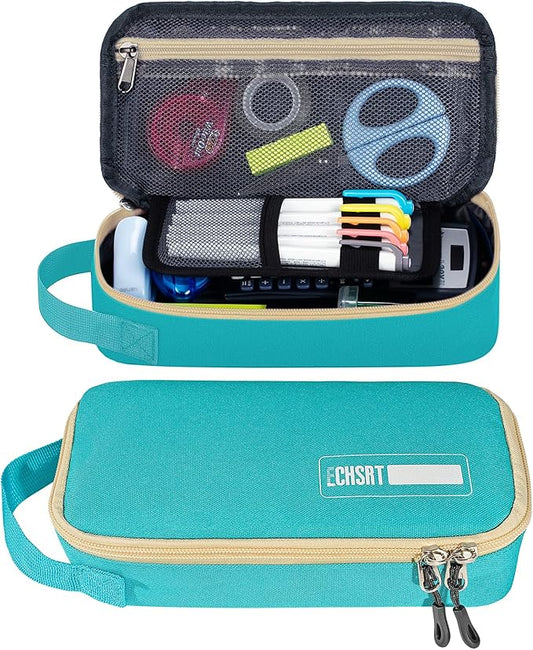 ECHSRT Large Pencil Case, Aesthetic Pen Pouch with Big Capacity, Minimalist Portable Stationery Bag with Handle for Office Organizer Aesthetic Pencil Cases