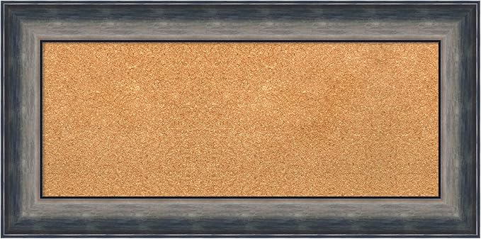 Amanti Art Natural Cork Board for Wall, 18x36 Vision Board with Silver Wood Frame, Medium Corkboard Office Decor for Home Organization, Casual Corkboard Pinboard to Display Items for Home
