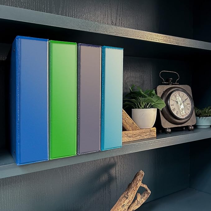 Samsill Durable 2 inch 3 Ring Binder, Made in USA, D Ring Binder, FSC 100% Recycled Chipboard, Marine Assortment, 4 Pack