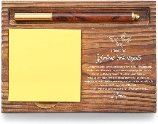 Medical Technologist Prayer Sticky Note Holder, Inspirational Gift for Medical Technologists, Office Desk Organizer, Healthcare Appreciation Desk Accessory TZP131