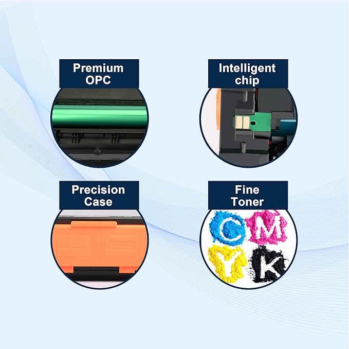 OFFICE-COLOR Compatible for HP 206A Toner Cartridges 4 Pack Works with HP Color Laserjet Pro MFP M283fdw,MFP M283cdw,M255dw,M255nw,M255,M282nw,M282,M283 Printers