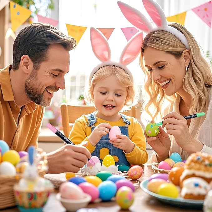 50 Colors Dual Tip Acrylic Paint Pens Cotton Nib Markers with Quick Dry Ink (1mm Fine & 5mm Dot Tips) Rock Painting, Wood, Fabric, Glass DIY Art Supplies for Adults Kids, Christmas Gifts