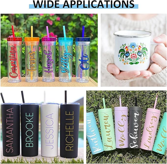 LYA Vinyl 130 Pack Permanent Vinyl - 12 "x12 Self Adhesive Vinyl Sheets，120 Sheets & 10 Transfer Tape Sheets for Cutting Machines and Decor Sticker