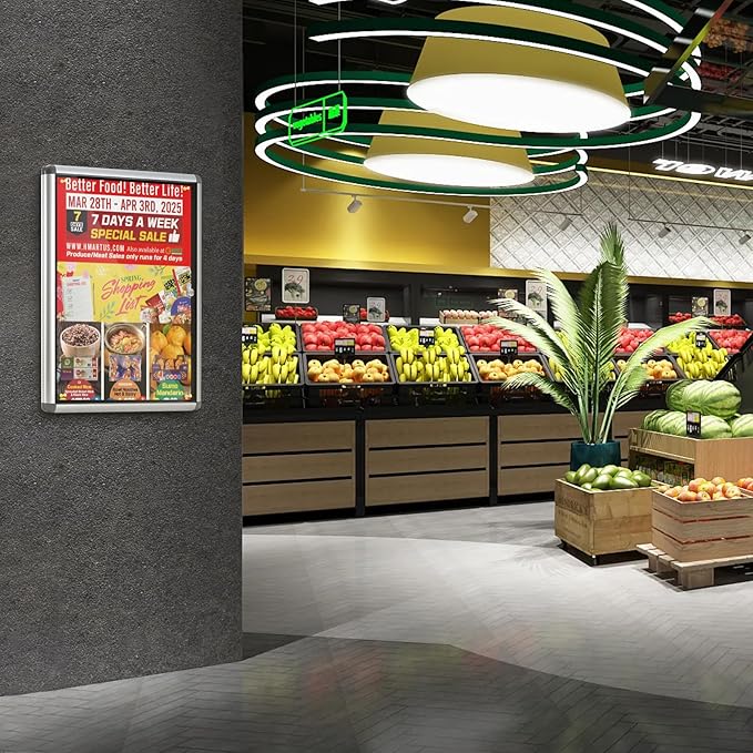 Enclosed Bulletin Board Lockable Display Case Message Board with Locking Door for Indoor, Black Felt, Silver Aluminum Frame, 26x20inch(4XA4)