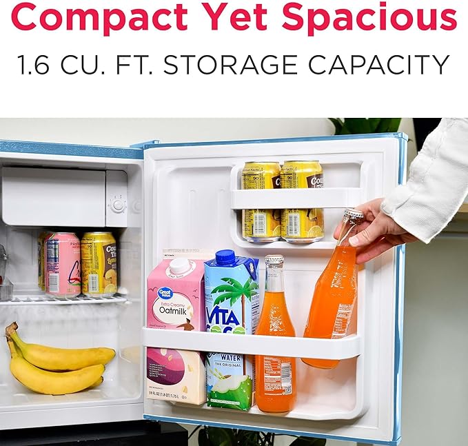 Frigidaire EFR176 1.6 cu. ft. Retro Bar Fridge with Side Bottle Opener (Blue)