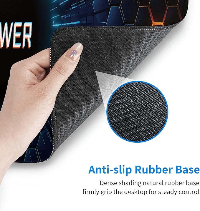 Hexagon Honeycomb Large Mouse Pad, Gaming Desk Mat, XL Extended Keyboard Desk Pad, 31.5"x11.8" Non-Slip Rubber Base Big Mousepad with Stitched Edges for Home and Office