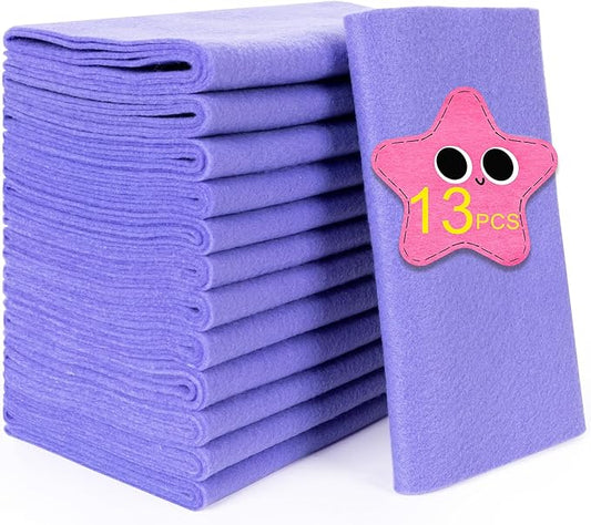 XSEINO 13 Rolls Lavender Felt Fabric,8"x35"(20.5x90cm) 1.4mm Thick Soft Felt Fabric Sheet for Crafts,Lavender Series Colors Soft Nonwoven Fabric,Fit for Decoration, Sewing, DIY Crafts