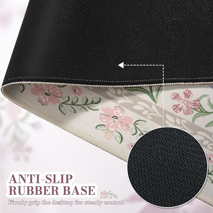 iCasso Desk Mat for Keyboard and Mouse, Large Mouse Pad, Desk Pad Mat, Anti-Slip Big Mousepad with Stitched Edges for Computer Desktop(Purple)