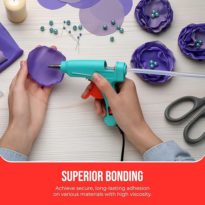 Mini Size Hot Melt Glue Sticks for Glue Gun - Bulk 4in Green Glue Sticks - Great for Art Craft Repairs & Compatible w/Most Glue Guns - 5/16" X 4" (24 Sticks) - Made in USA