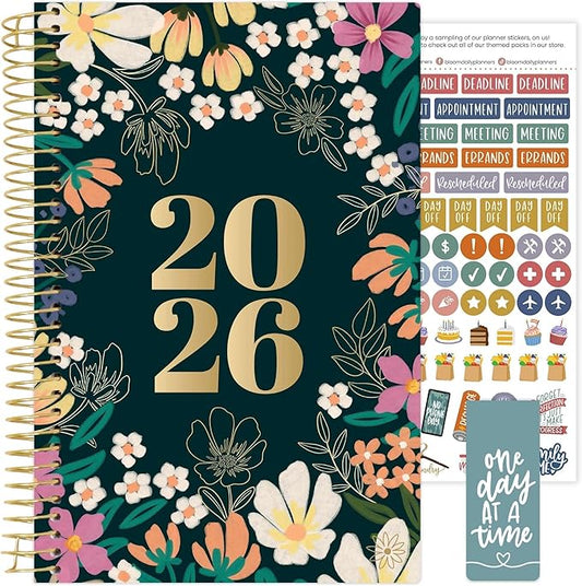 bloom daily planners 2026 Planner (January - December) Calendar Year Organizer - 5.5” x 8.25” - Weekly & Monthly Agenda Book with Stickers & Bookmark - Blooming Wildly