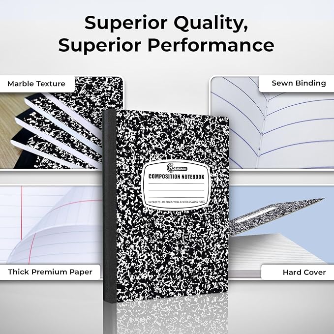 1000 Pack (Pallet) Composition Notebooks Bulk, College Ruled, Pallet of Notebooks, 200 Pages (100 Sheets), 9-3/4 x 7-1/2, Bulk Notebooks for School, College & Office, 4-7 Days Transit
