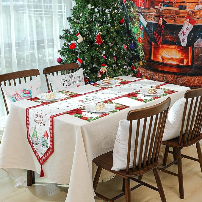 50 Pack Christmas Velvet Poinsettia Paper Placemats,16x 11 Inch Red Poinsettia Flower Disposable Placemats Poinsettia Golden Tablemats for Kitchen Dining Winter Holiday Christmas Party Supplies