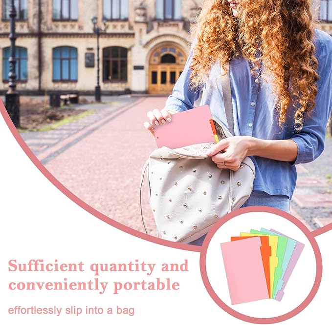 6 Sheets 9x14 Inch Legal Size Tabbed Dividers 3 Ring Binder Legal Binder Dividers 6 Colors Legal Index Tab Dividers Legal Exhibit Dividers File Separators with 2 Blank Card Stock for Office Document