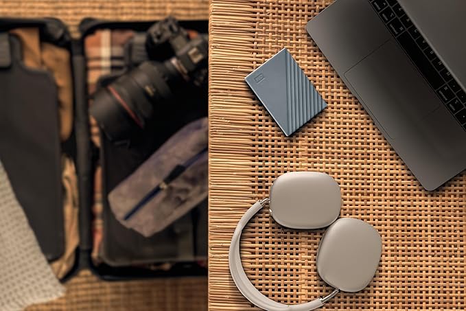 WD 2TB My Passport Portable Hard Drive, Works with USB-C and USB-A, Windows PC, Mac, Chromebook, Gaming Consoles, and Mobile Devices, Backup Software and Password Protection - WDBWML0020BGY-WESN