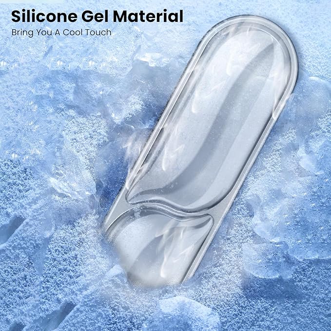 TECKNET Silicone Gel Wrist Rest for Computer Keyboard, Ergonomic Gel Keyboard Wrist Rest Set for Typing Pain Relief, Comfortable Cool-Touch Wrist Support Pad for Office, Gaming, Study, Transparent