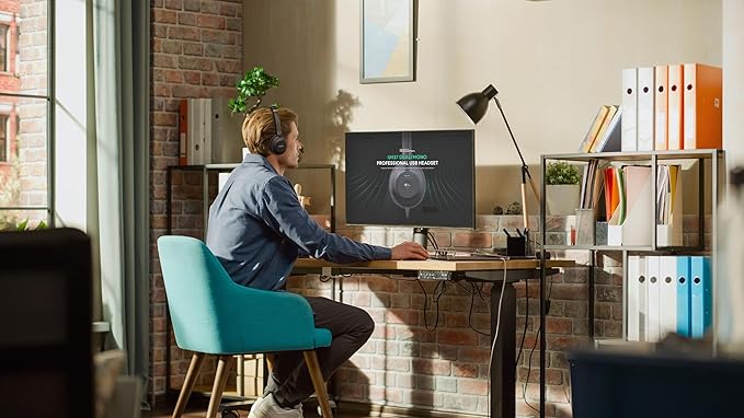 Yealink UH37 USB Headset with Microphone for PC Laptop - Headphones with Noise Cancelling Microphone for Computer,On-Ear Wired Office Call Center Headset Mono