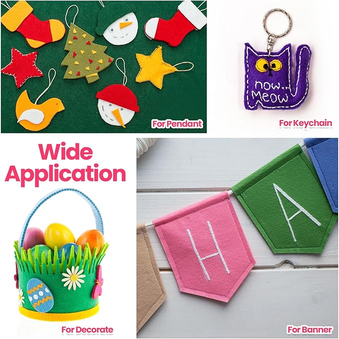 Reginary 120 Pcs 8 x 12 Inch & 8 x 35 Inch Felt Sheets for Craft 40 Assorted Color Felt Squares Stiff Paper for Back to School Fall Thanksgiving Halloween Xmas DIY Craft Sewing Patchwork (Warm)