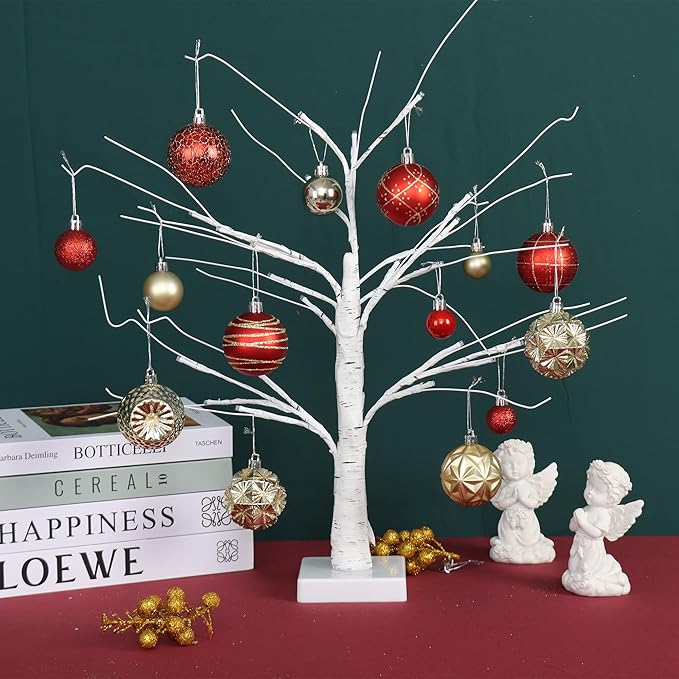 100ct Red and Gold Christmas Ornaments Set, Shatterproof Xmas Tree Ornaments Decorations Collection, Hanging Plastic Christmas Balls for Holiday Party Wedding (Red&Gold)