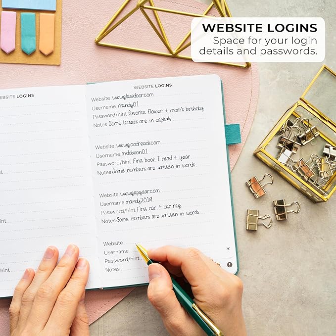 Clever Fox Address Book with alphabetic tabs - PU Leather Telephone and Address Book for Keeping Contacts Safe, Contact Organizer Journal, Medium Size (5.3″ x 7.7″) Hardcover, Aquamarine