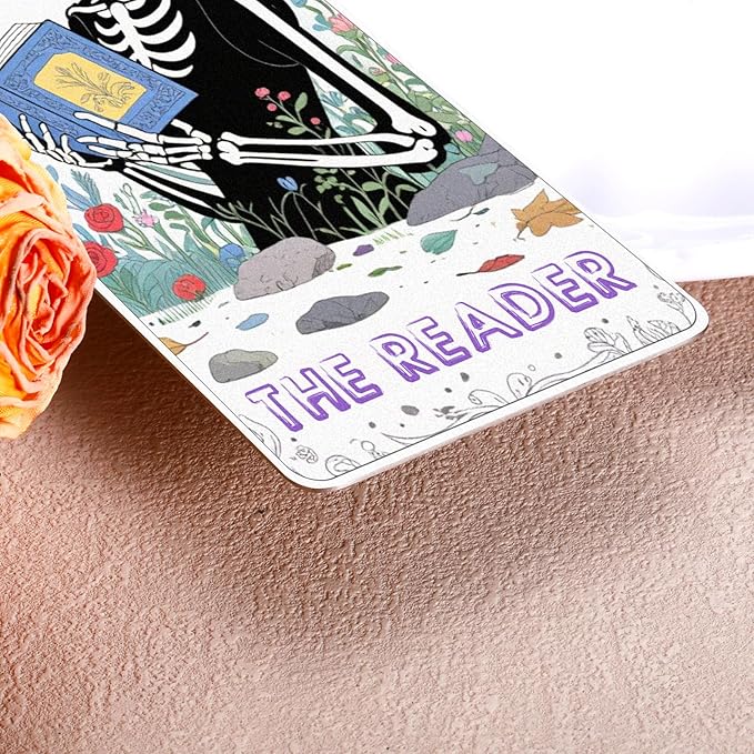 Spooky Bookmarks, Gothic Bookmarks, Tarot Skeleton Bookmark, Halloween Gifts for Women, Horror Bookmark, Halloween Boo Basket Stuffers for Women, Book Lover Gifts, Skull Birthday Gift for Teens Girls