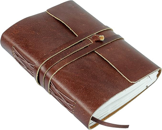 Handmade Leather Journal | Writing Diary | Bound Daily Notepad For Men & Women Unlined Paper Medium, writing pad gift for artist, sketch
