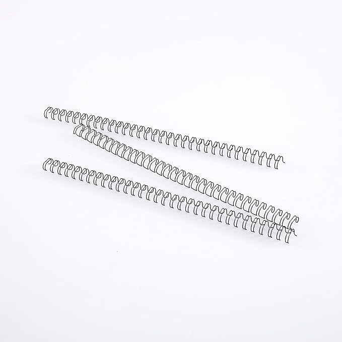 BNC Double Loop Wire Binding Rings Letter Size 3:1 Loops 32 Holes Black Color Pack of 100 (3/8 Inches)