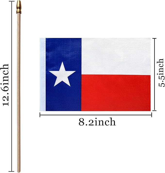 WEITBF Small Mini US 50 State Flags on Wood Stick for Classroom Desk Decorations,5 x 8 Inches