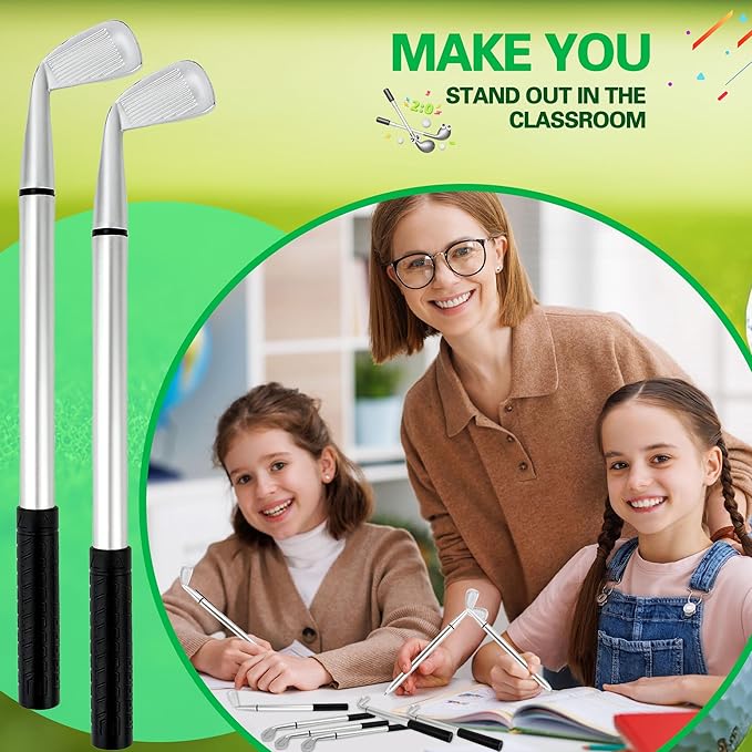48 Pieces Golf Clubs Pens Golf Ballpoint Pens Golfing Pen Bulk Funny Props for Students Boss School Office Stationery Supplies