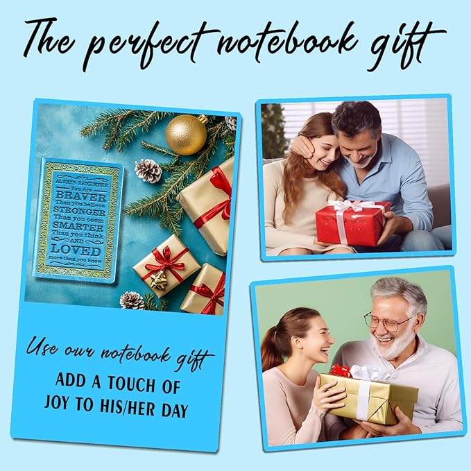 Light Blue A5 Lined Leather Journal Notebook,Inspirational Leather Journal Notebook for Men Women,200 Pages 100 Gsm Thick Ruled Paper Daily Diary for School,Travel,Business,Work (Light Blue)